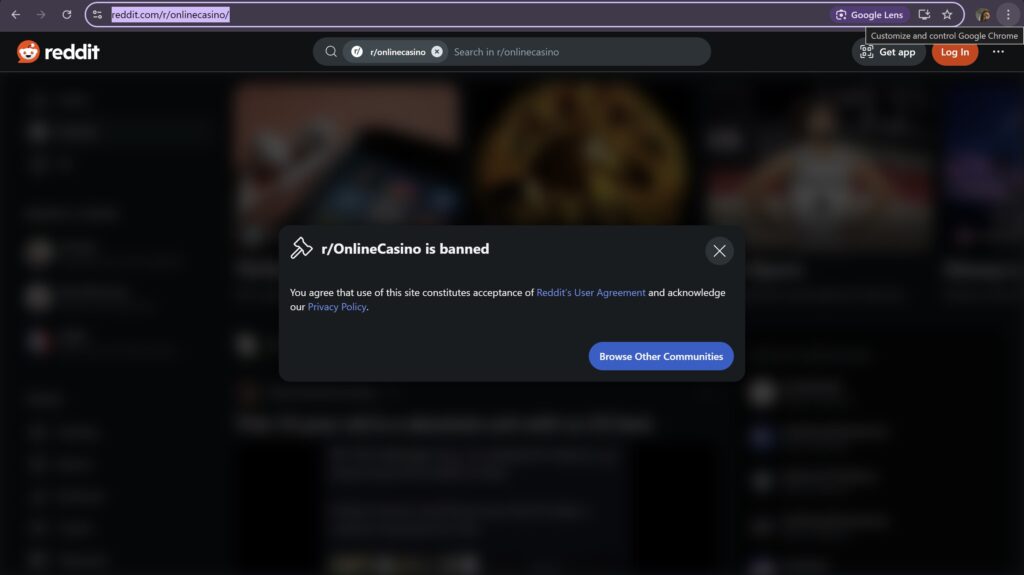 r/OnlineCasino is banned