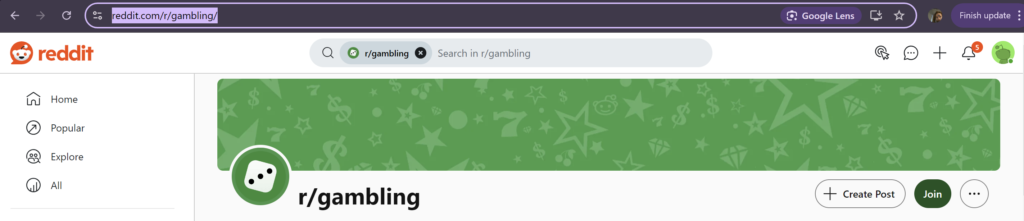 Reddit Gambling Community