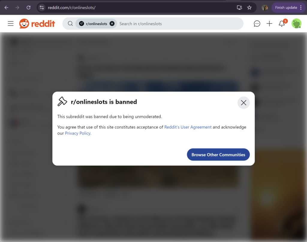 Reddit online slots is banned