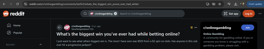 What's the biggest win you've ever had while betting online?